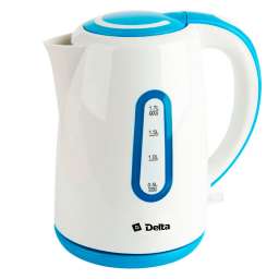 Delta Чайник электрический 1,7л DELTA DL-1080 белый с голубым (Р)