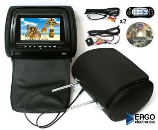 Комплект подголовников со встроенным DVD плеером и LCD монитором Ergo ER 700HD (чёрный) [ER700HD bla