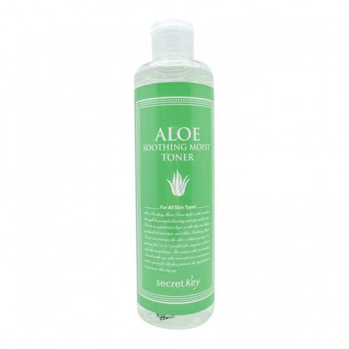 Натуральный увлажняющий тонер для лица с 98% экстрактом алоэ вера (Aloe Soothing Moist Toner) Secret