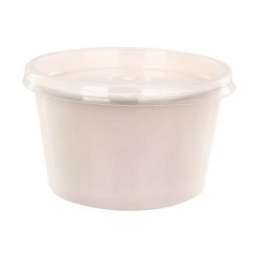 Циркон Контейнер для супа бумажный с крышкой, 500 мл, белый