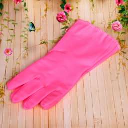 Перчатки резиновые “Фантазия” розовые 30см с флисовой подкладкой ДоброСад