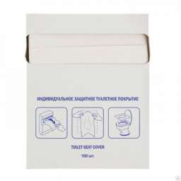 Индивидуальное защитное туалетное покрытие на унитаз одноразовые - 100 шт.