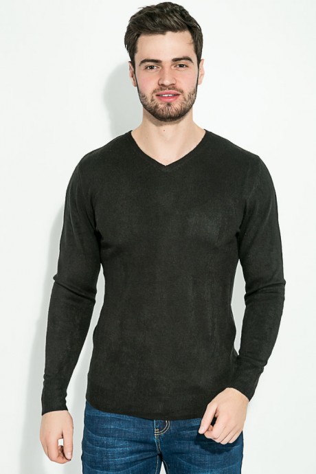 Пуловер мужской, базовый  137V002 (Черный)