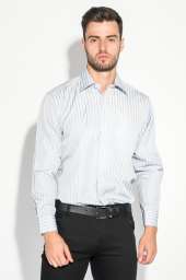 Рубашка мужская стильная 50PD869-39 (Серый полоска)