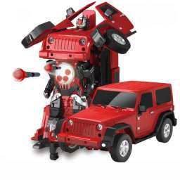 Радиоуправляемый робот трансформер Jeep Rubicon Красный цвет 1:14 - 2329PF -