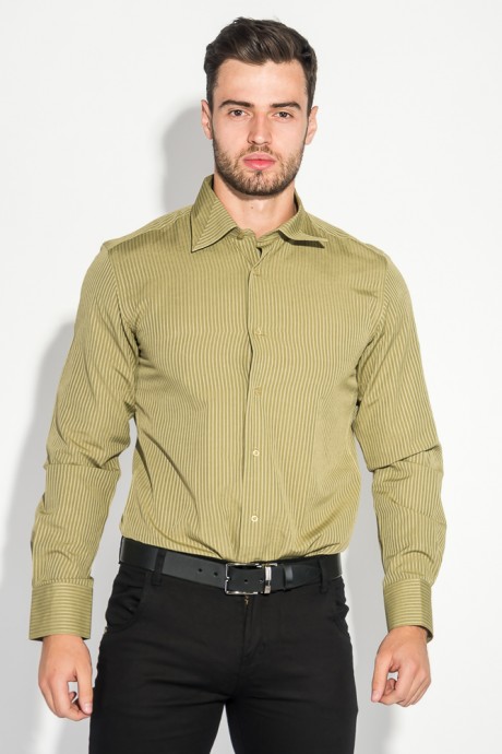 Рубашка мужская в стильных оттенках 50PD0120 (Оливковый)