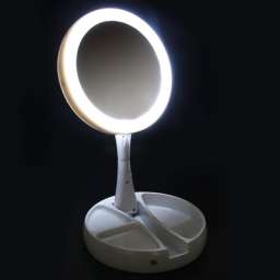 ЮниLook Зеркало с LED-подсветкой, USB, 4хАА,d=15,5см, пластик, стекло