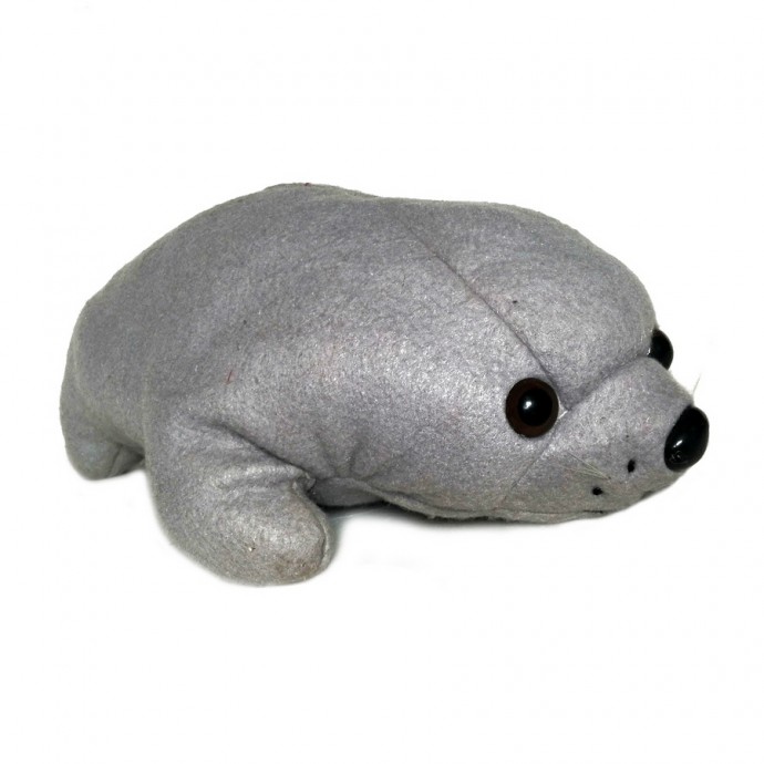 Мягкая игрушка Морской котик серый 35см