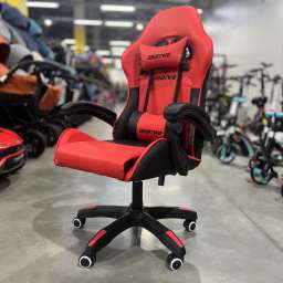 Кресло офисное с регулируемой спинкой и без подножки 206 красная экокожа