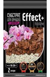 Субстрат для орхидей с цеолитом ЭффектПлюс отборная галтованная кора EcoLine 19-28 мм 2 литра Effect