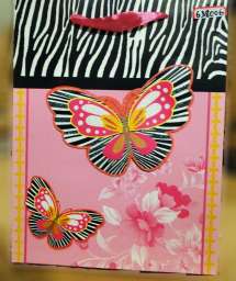Пакет подарочный Бабочка розовый