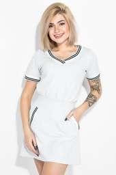 Костюм женский (футболка, юбка) 74P104 (Серый меланж)