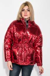 Куртка женская, теплая, короткая 69PD1075 (Красный металлик)