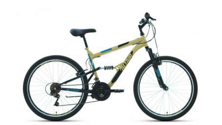 Горный (MTB) велосипед ALTAIR MTB FS 26 1.0 бежевый/черный 16” рама