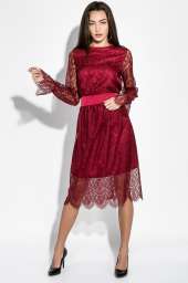 Платье женское, роскошное кружево  95P8018 (Бордо)