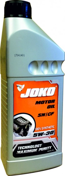 Моторное масло  JOKO 100% Synthetic SN/CF 5w-30 1л