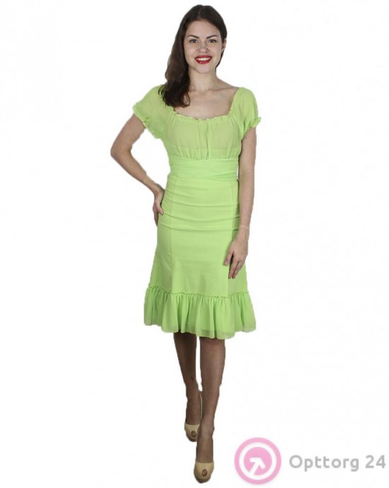 Женское легкое платье салатового цвета    .