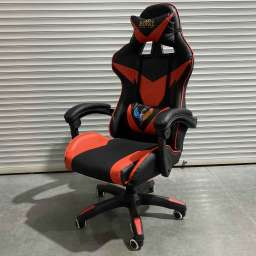 Кресло офисное с регулируемой спинкой и без подножки 119 NEW черно-красная экокожа