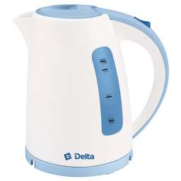 Delta Чайник электрический 1,7л DELTA DL-1056 белый с голубым