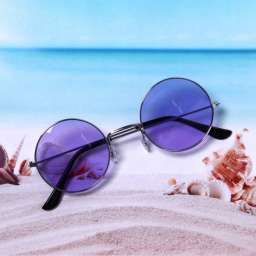Очки солнцезащитные в чехле “Summer fashion”, круглые, цвет фиолетовый