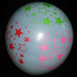 Воздушный шар (32см) Цветные звёзды (оптом - 100 штук)