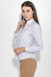 Рубашка женская тонкая полоска 287V001-5 (Бело-серый)