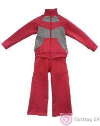 Костюм спортивный детский -брюки+ куртка на молнии коралл