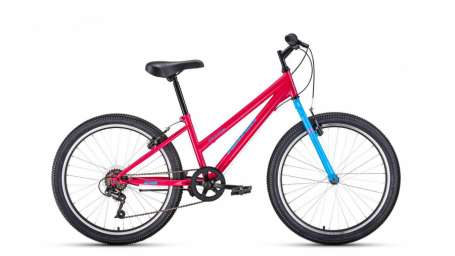 Подростковый горный (MTB) велосипед MTB HT 24 low розовый/голубой 14” рама