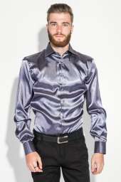 Рубашка мужская шелковая 50PD0091 (Пепельно-серый)
