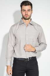 Рубашка мужская в классическом оттенке 50PD0022 (Бело-коричневый)