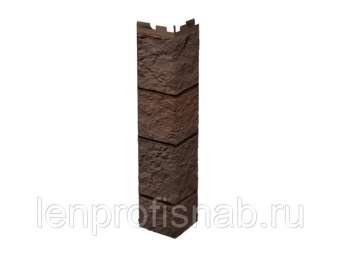 Угол наружный Vox (Вокс) серия Sand STONE (под камень), цвет Темно-коричневый, 446х121 мм