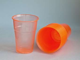 Пластиковый одноразовый стакан “Стандарт”, 200 мл, 100 шт/уп, оранжевый (1000 шт)