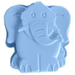Форма для выпечки кекса с отверстием силиконовая “Слон” BE-4383S светло-голубая