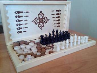 Арт НШ-5 Игра 3 в 1 нарды, шашки, шахматы пластмассовые
