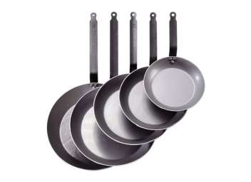 Сковорода d=26 см белая сталь “Carbone Steel” (индукция) De Buyer 5110.26
