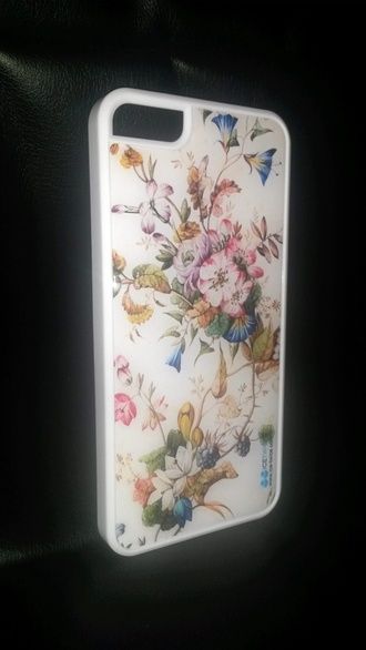 Чехол Soft-touch  для iPhone 5/5s с ювелирной смолой. Коллекция “Цветы”  Арт.779(белый)