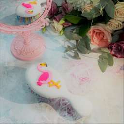 Расческа массажная “Розовый Фламинго”, цвет белый, 14см