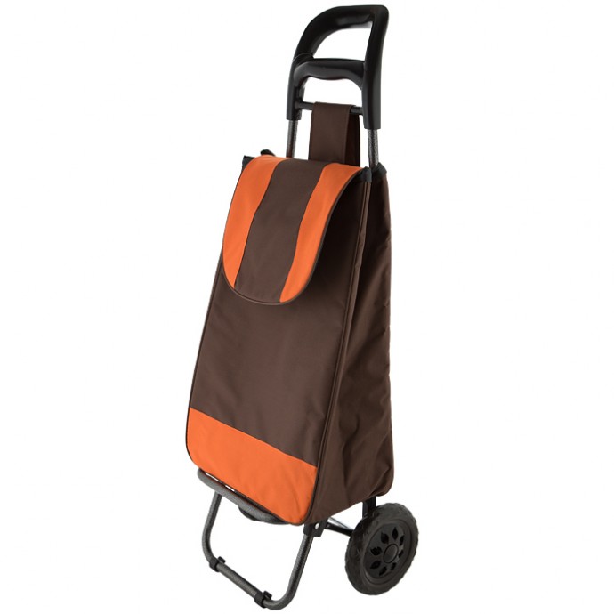 Тележка багажная ручная 25кг ТБР-20 коричневая с оранжевым