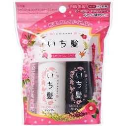 Ichikami Набор: Шампунь 40 мл + бальзам-ополаскиватель 40г. с ароматом сакуры для разглаживания повр