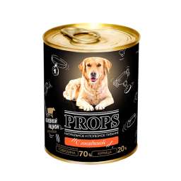 PROPS Корм консервированный мясной для собак с говядиной, 338 гр.