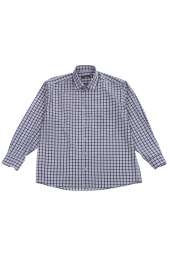 Рубашка мужская (батал) в клетку, повседневная 50PD21447-3 (Фиолетово-серый)