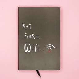 Блокнот “But first Wi Fi”, black