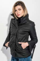 Куртка женская с бантиками на рукавах 72PD201 (Черный)