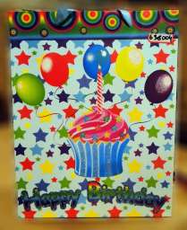 Пакет подарочный Happy Birthday Тортик и шары