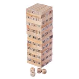 Настольная игра “Падающая башня”, дерево, 5,5х5,5х18,5см