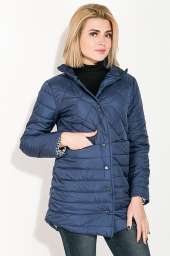 Куртка женская, удлиненная, стеганая  80PD1221 (Темно-синий)