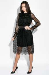 Платье женское, роскошное кружево  95P8018 (Черный)