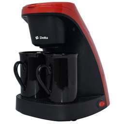Кофеварка DELTA DL-8154 черная с красным
