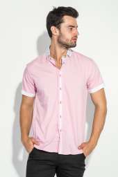 Рубашка мужская воротник с узором 50P020 (Розовый)
