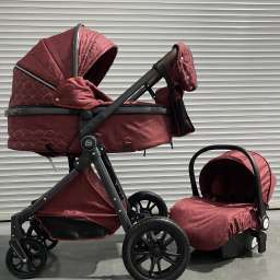 Детское 4-х колесное шасси-трансформер 3в1 Luxmom V9 Бордовый текстиль